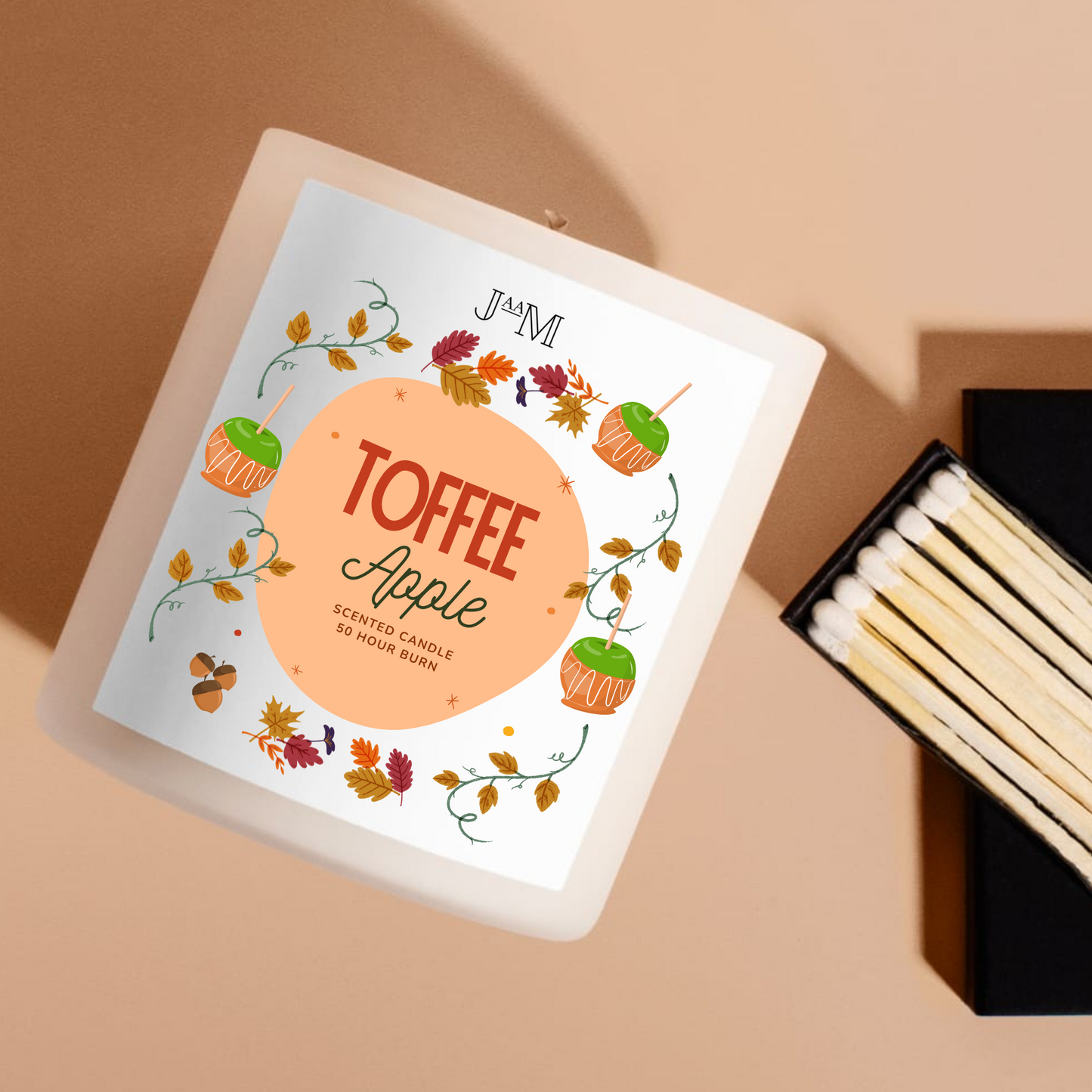 Toffee Apple Autumnal Candle With Matches
