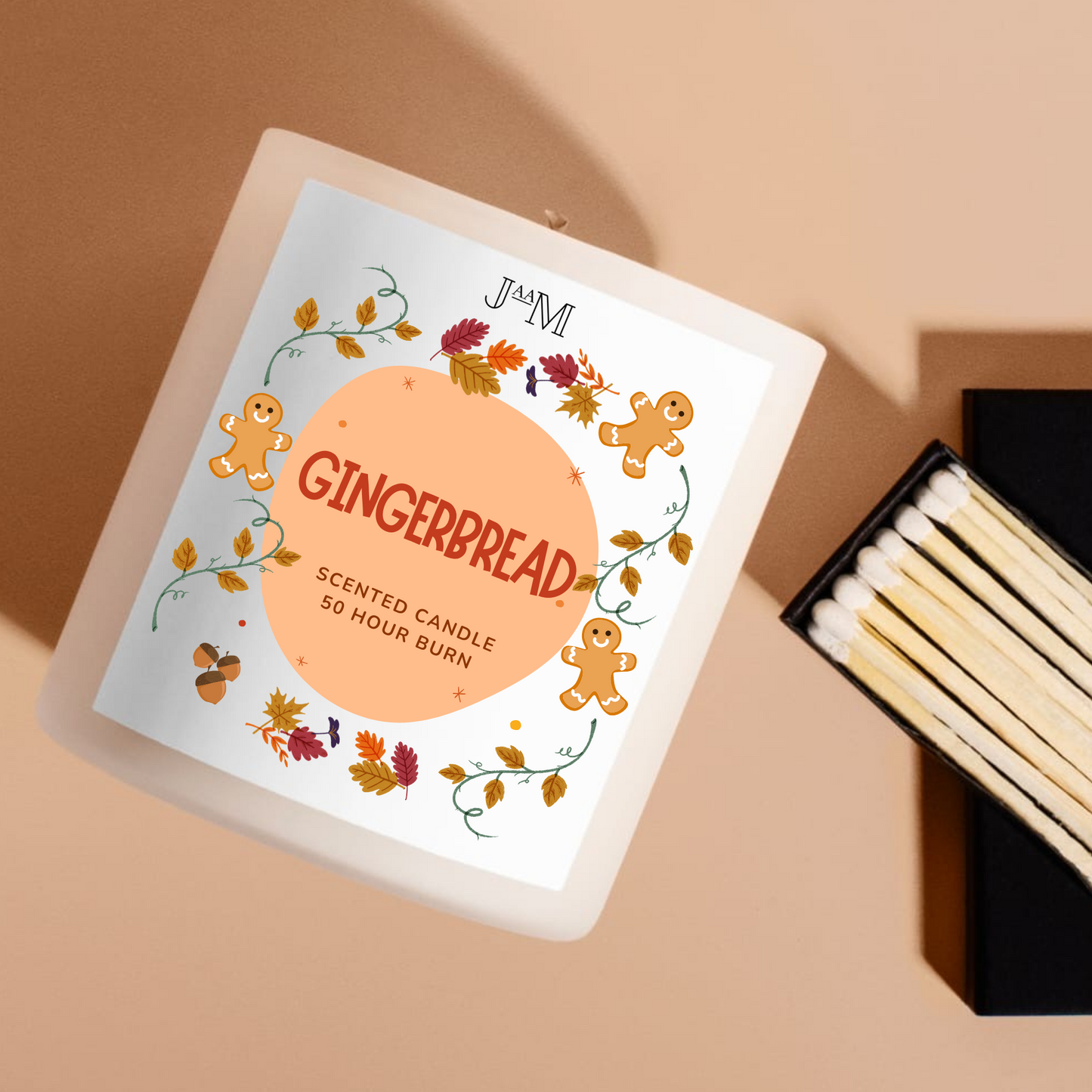Gingerbread Autumnal Candle With Matches