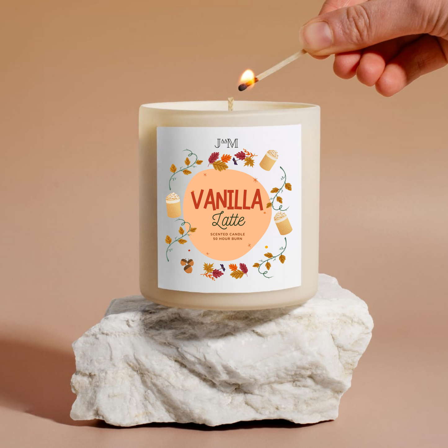 Vanilla Latte Autumnal Candle With Matches