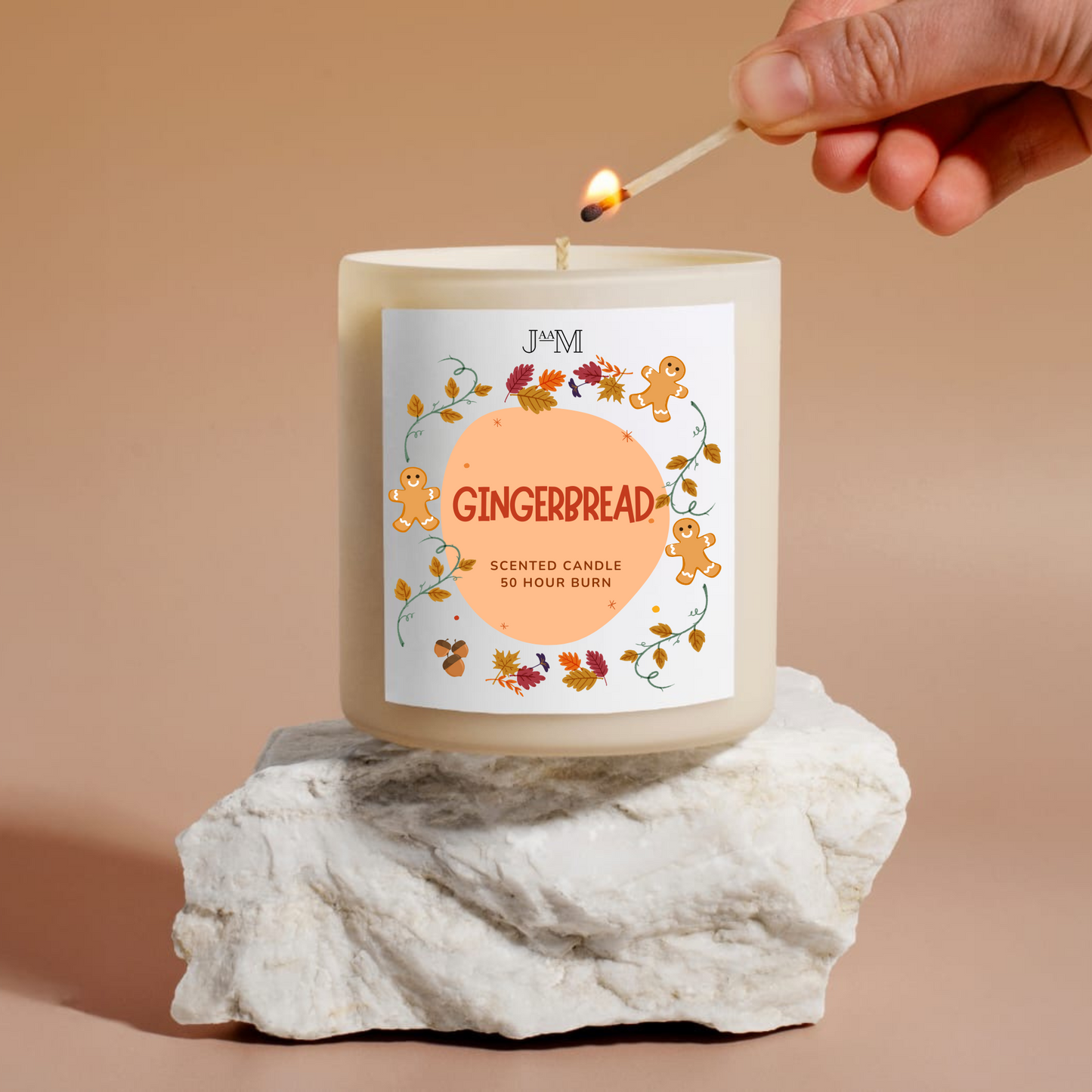 Gingerbread Autumnal Candle With Matches