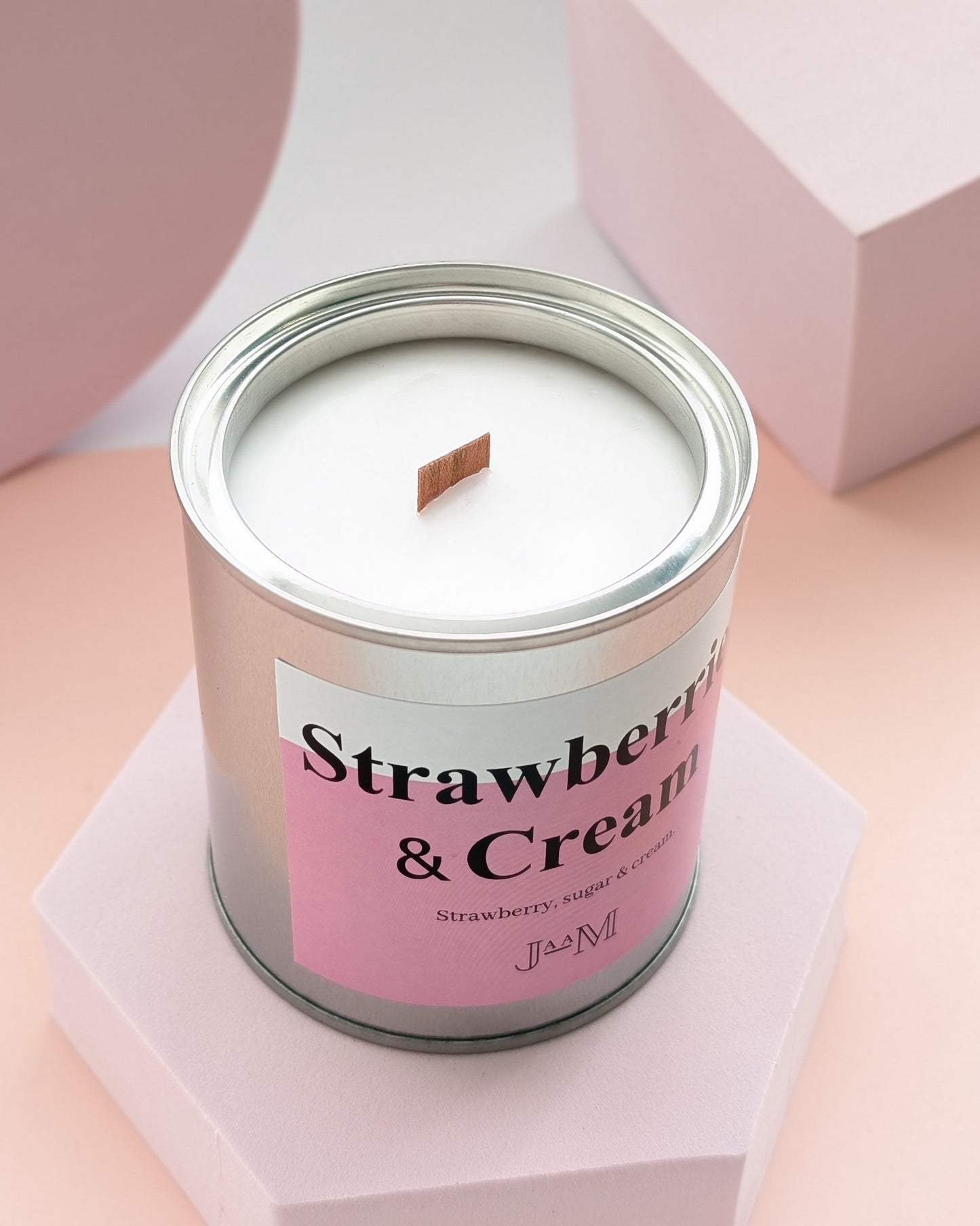 Strawberry & Cream Wood Wick Candle