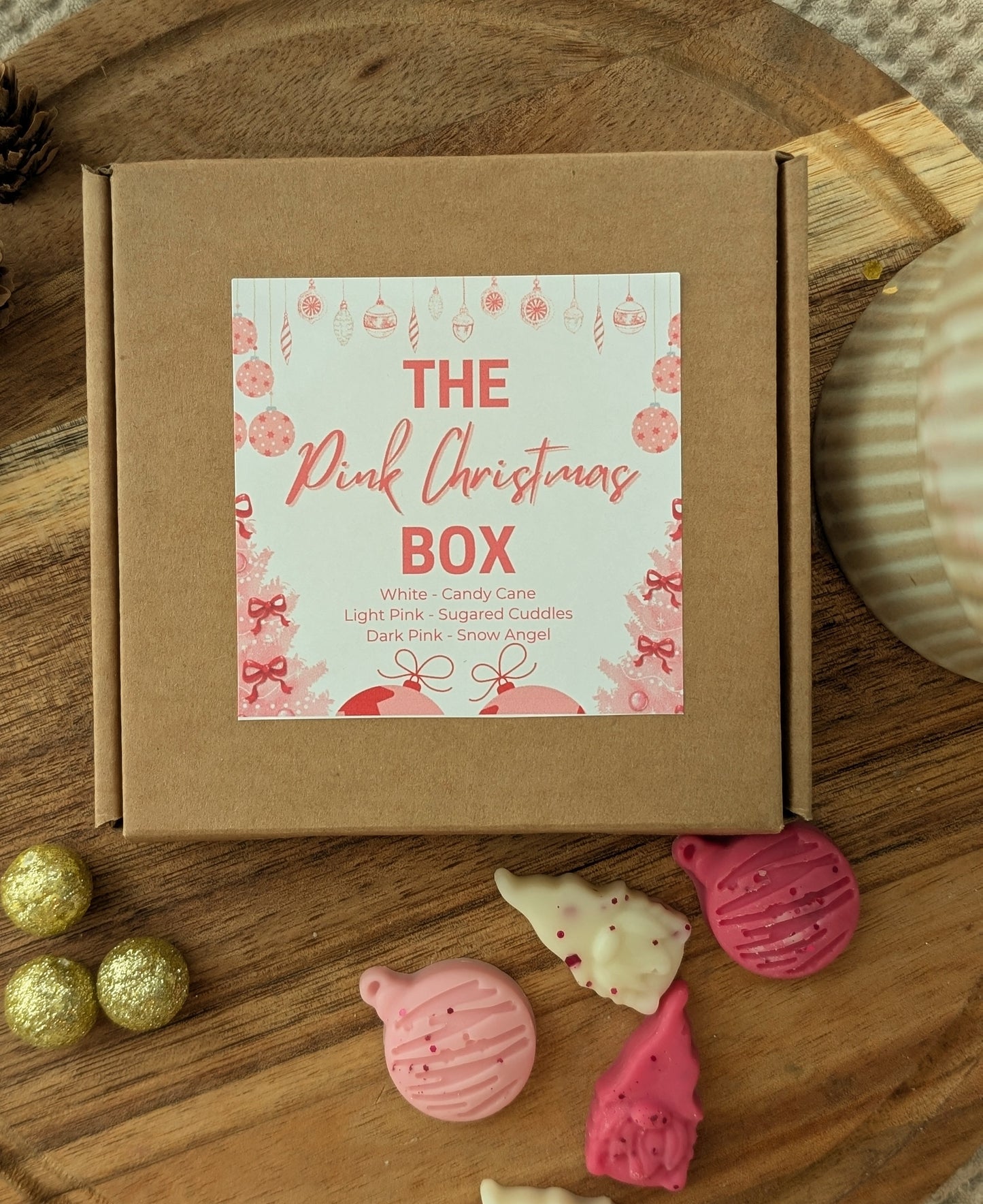 Pink Christmas Wax Melt Selection Box For Pink Christmas Decor