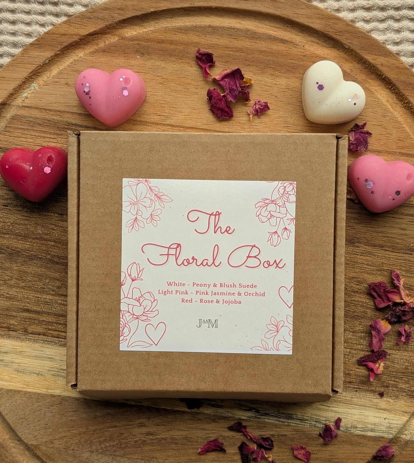 Floral Wax Melt Hearts Selection Box For Valentine's Day - My Store