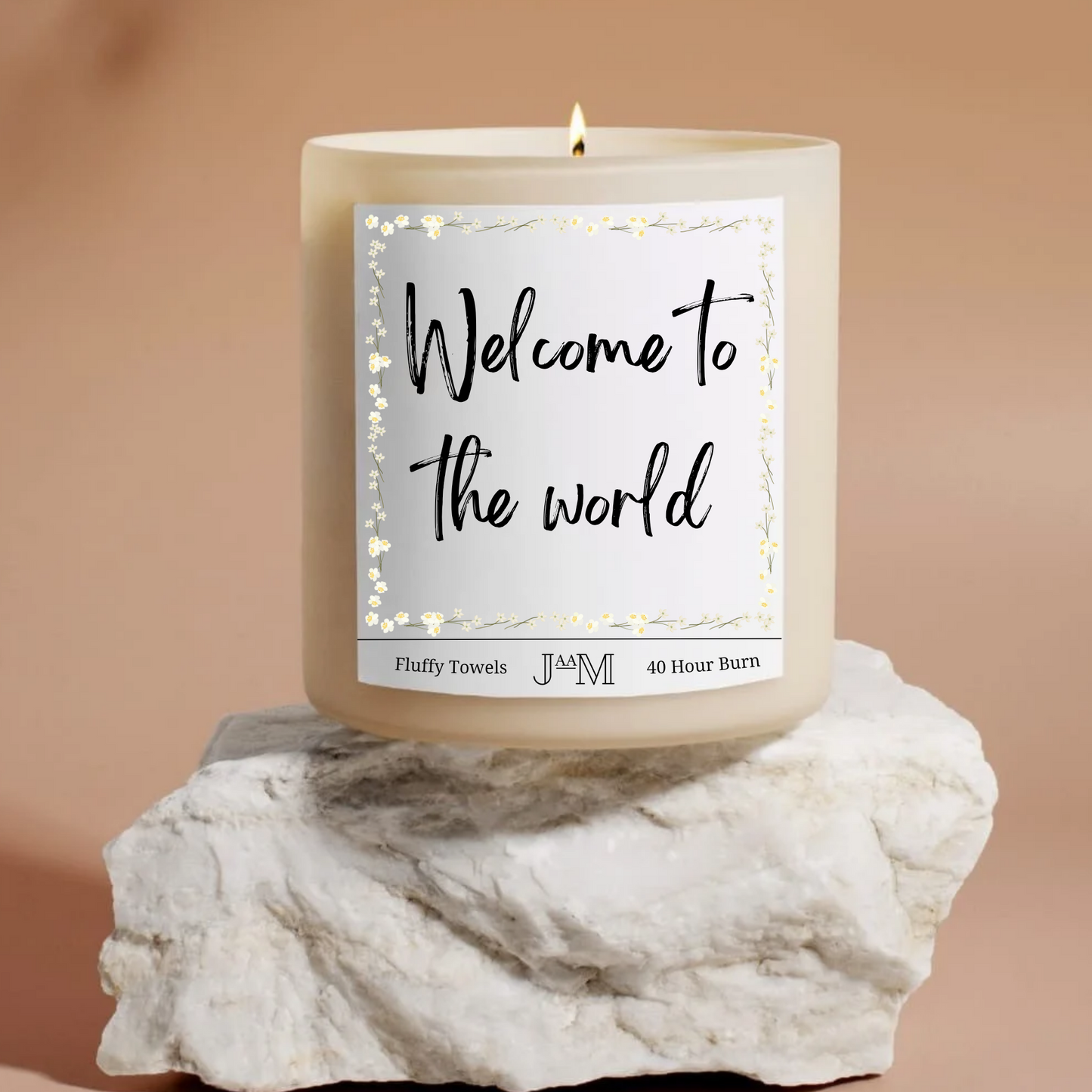 Welcome To The World New Baby Candle