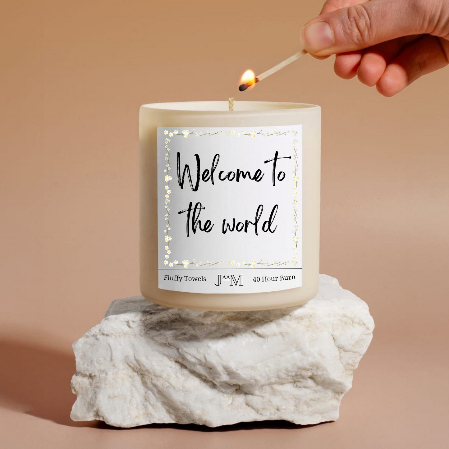 Welcome To The World New Baby Candle