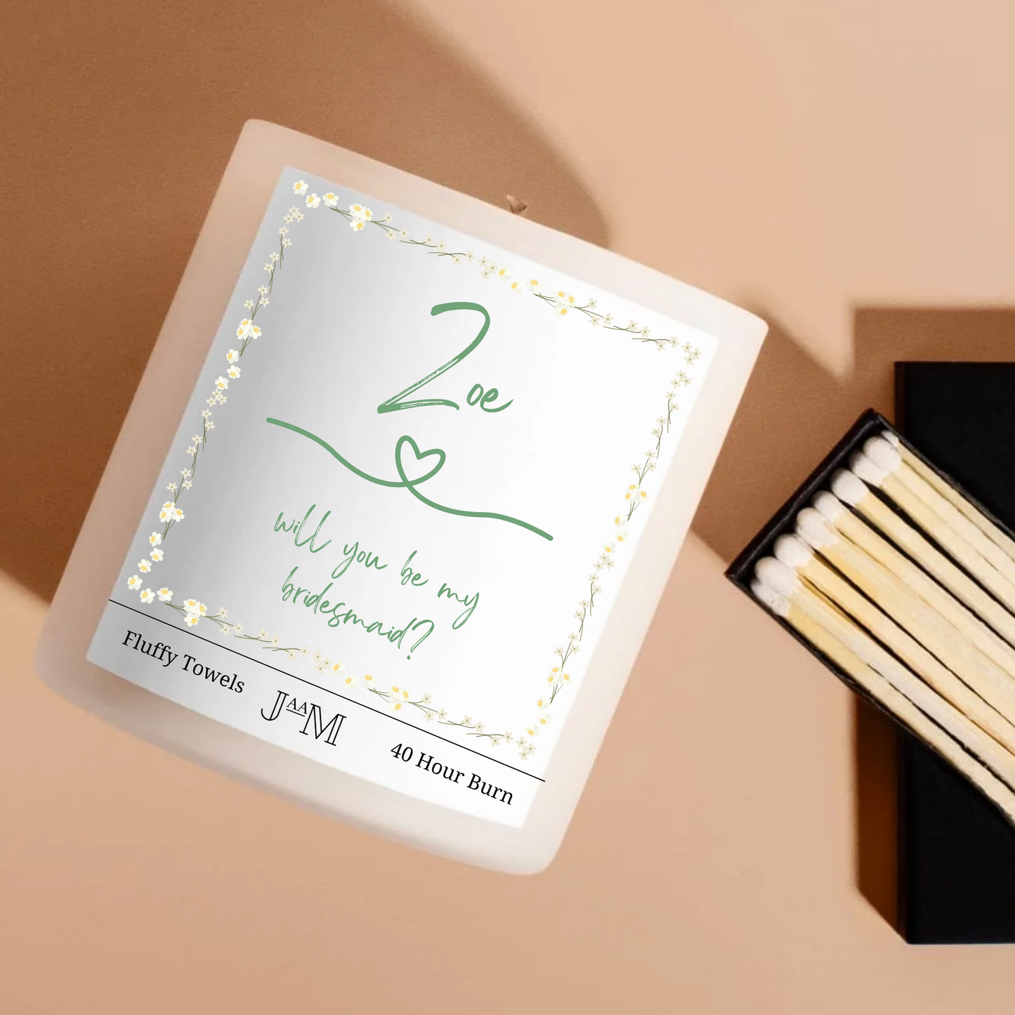 Personalised Bridesmaid Proposal Candle Gift Set