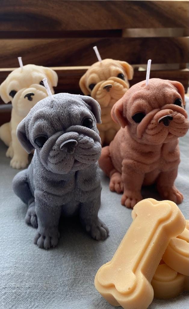 Candle. Candles. Dog Candle. Bulldog candle. Pug gift - My Store