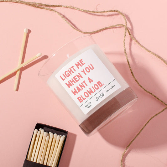 Funny gift for boyfriend. Blowjob candle. Light me when. Gift for him. Cheeky gift for him. Candle. - My Store