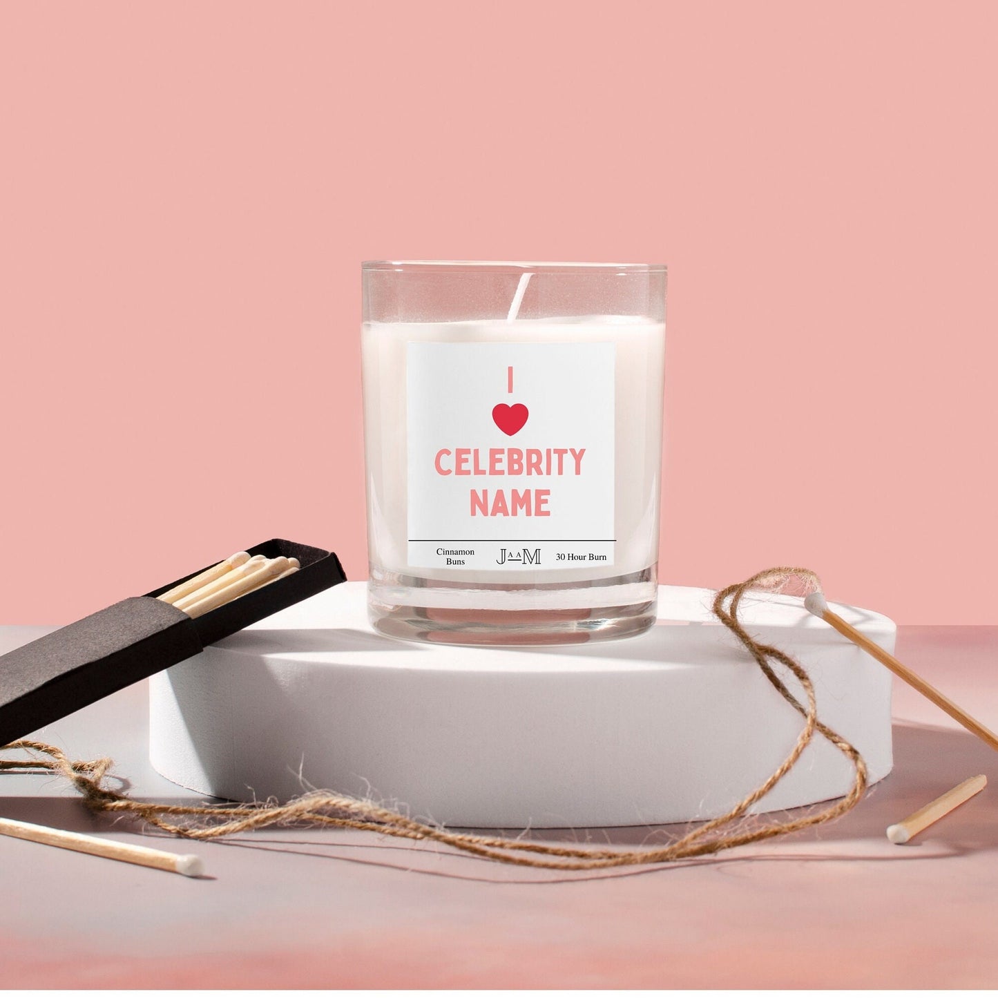 Personalised I Love Celebrity Candle