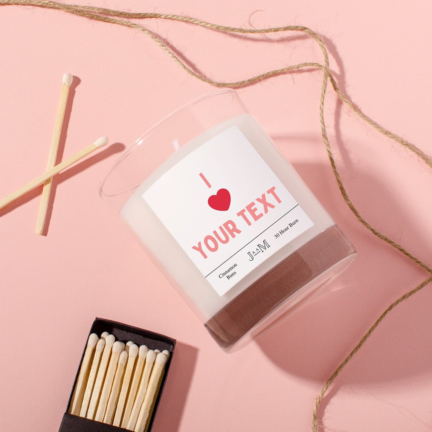 Personalised I Love Candle