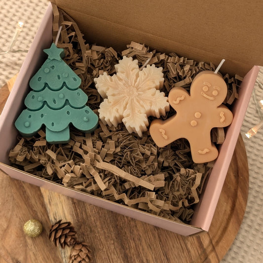 Christmas gift box. Christmas decor candle. Christmas candle set. candle. Christmas gift set. Christmas tree. Christmas gift. - My Store