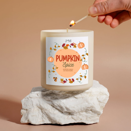 Pumpkin Spice Autumnal Candle With Matches
