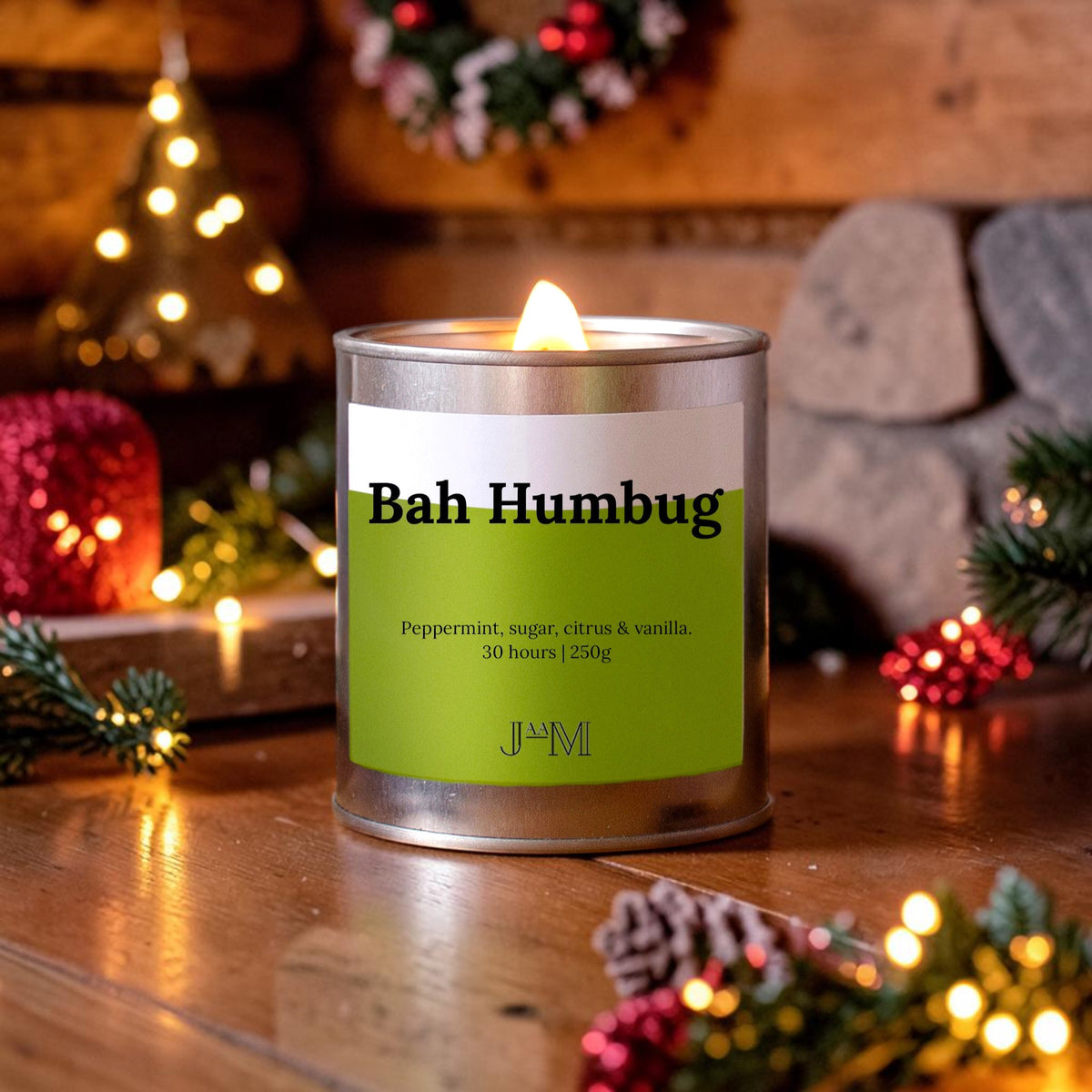 Bah Humbug Wood Wick Candle - My Store