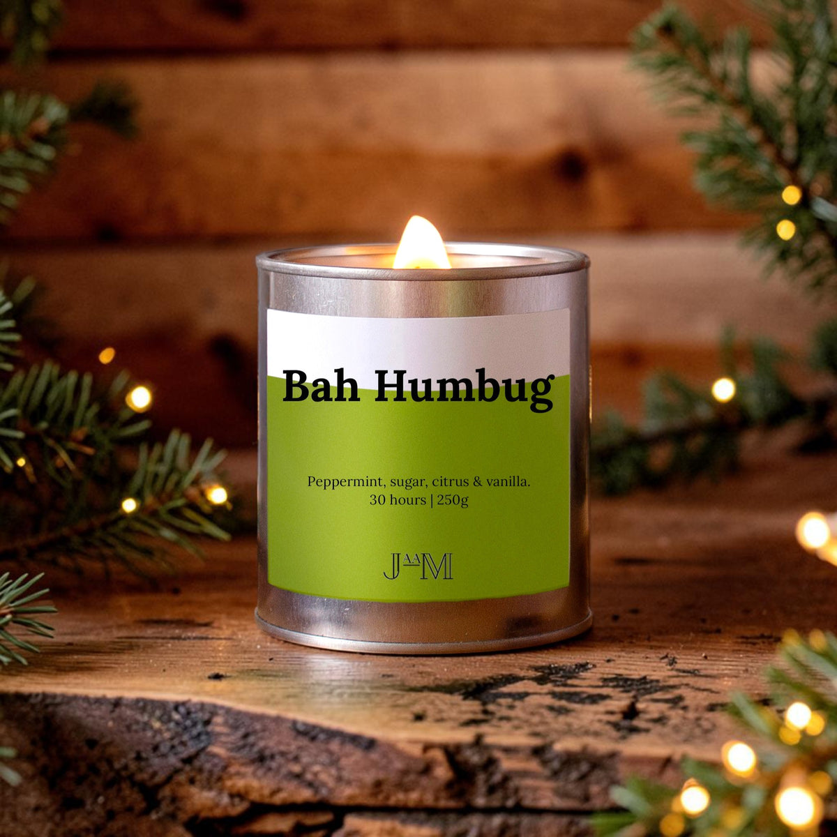 Bah Humbug Wood Wick Candle - My Store