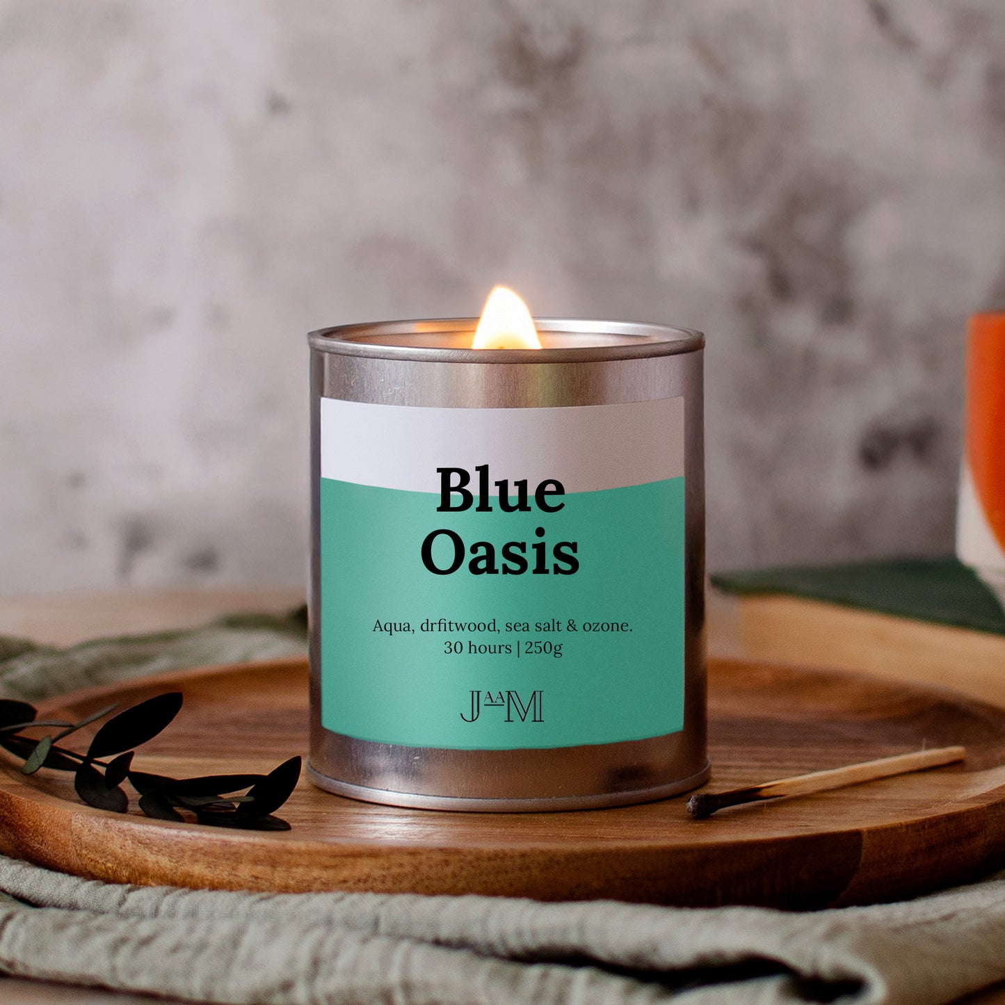 Blue Oasis Wood Wick Candle - My Store