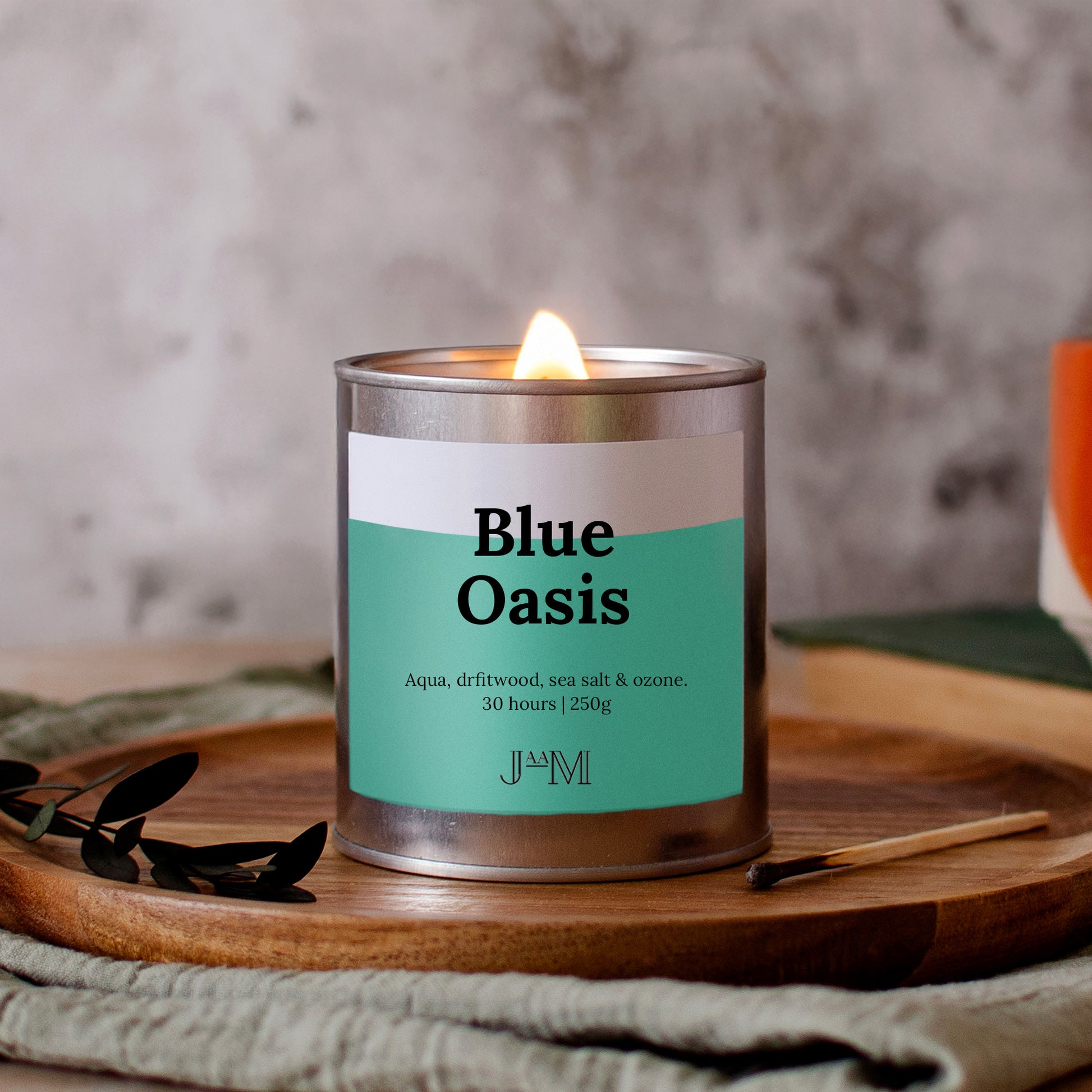 Blue Oasis Wood Wick Candle - My Store