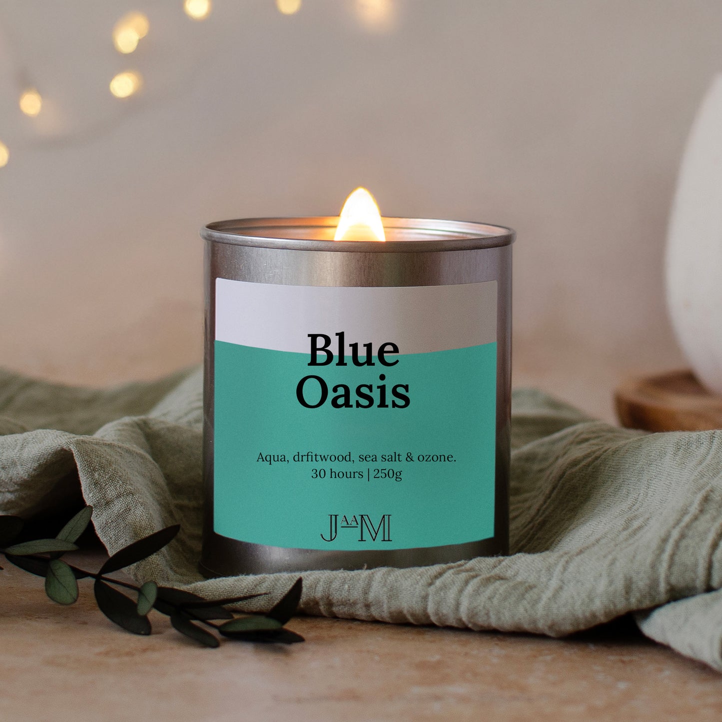 Blue Oasis Wood Wick Candle - My Store