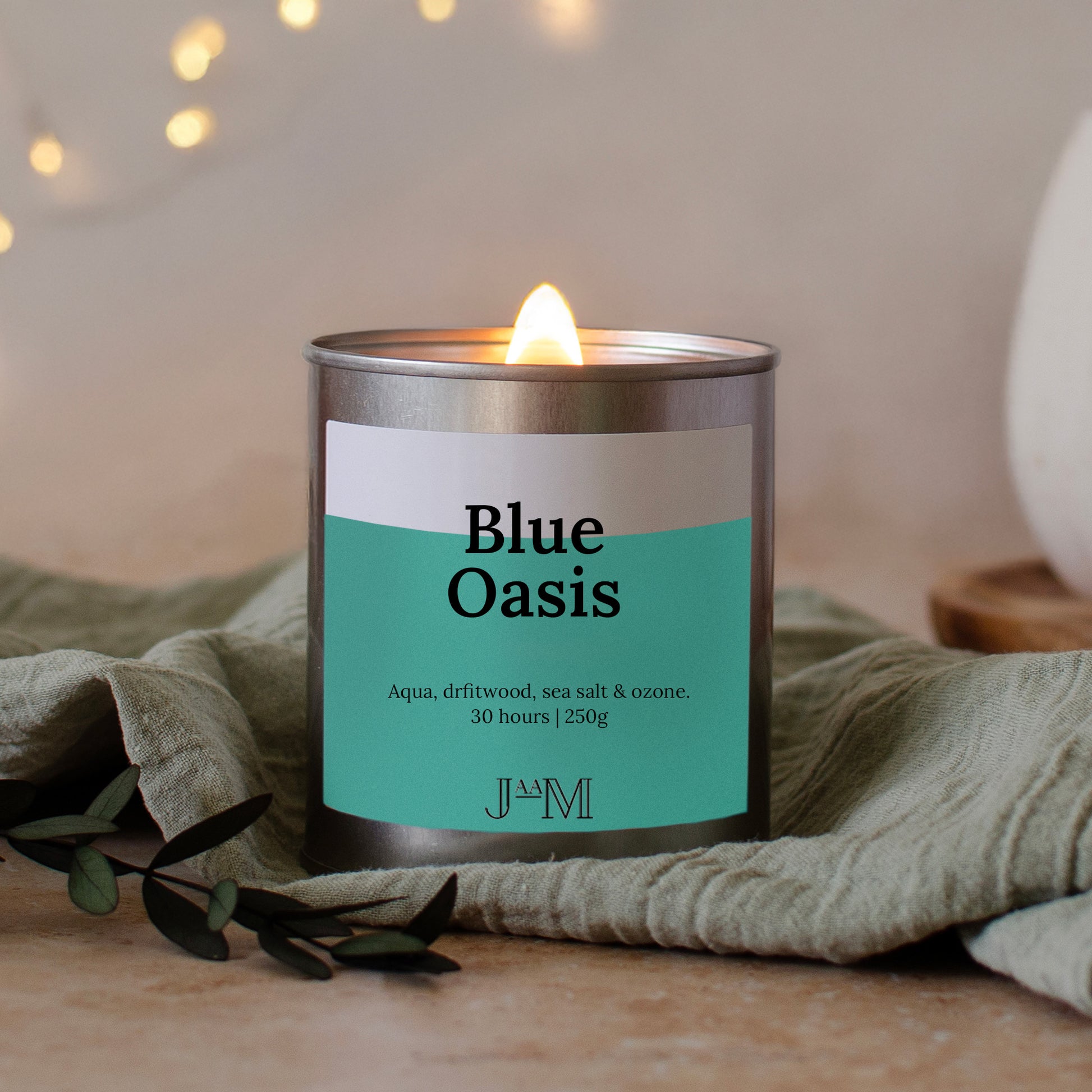 Blue Oasis Wood Wick Candle - My Store