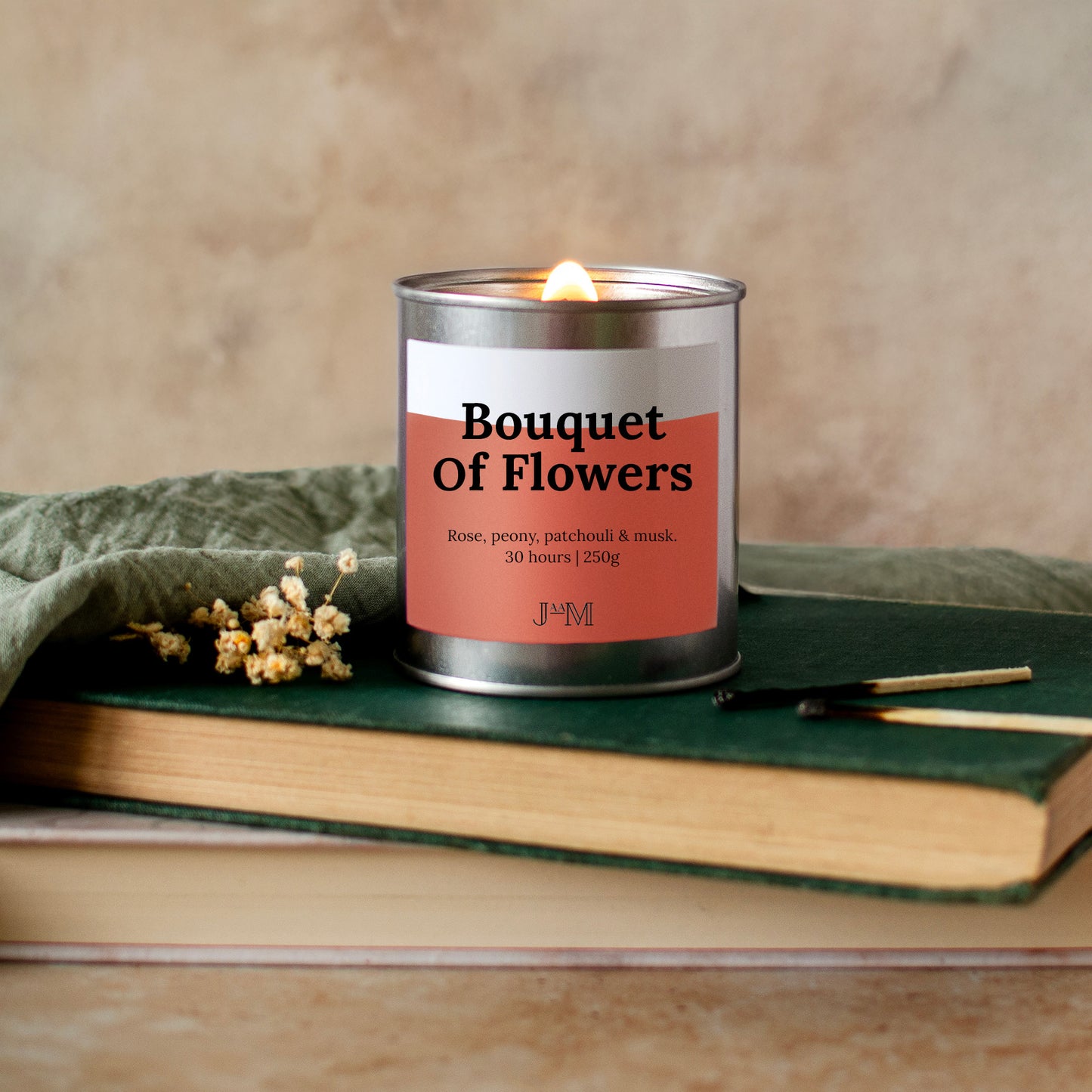 Bouquet Of Flowers Wood Wick Candle - My Store