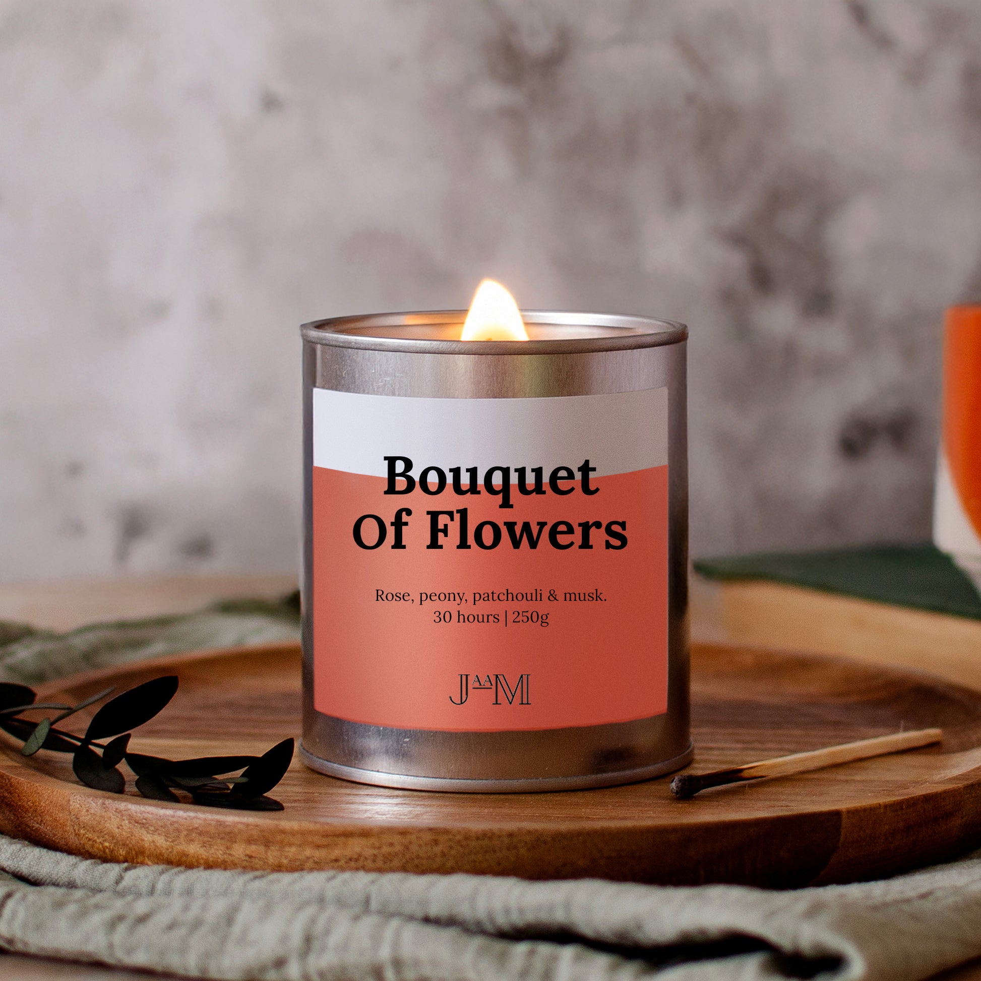 Bouquet Of Flowers Wood Wick Candle - My Store