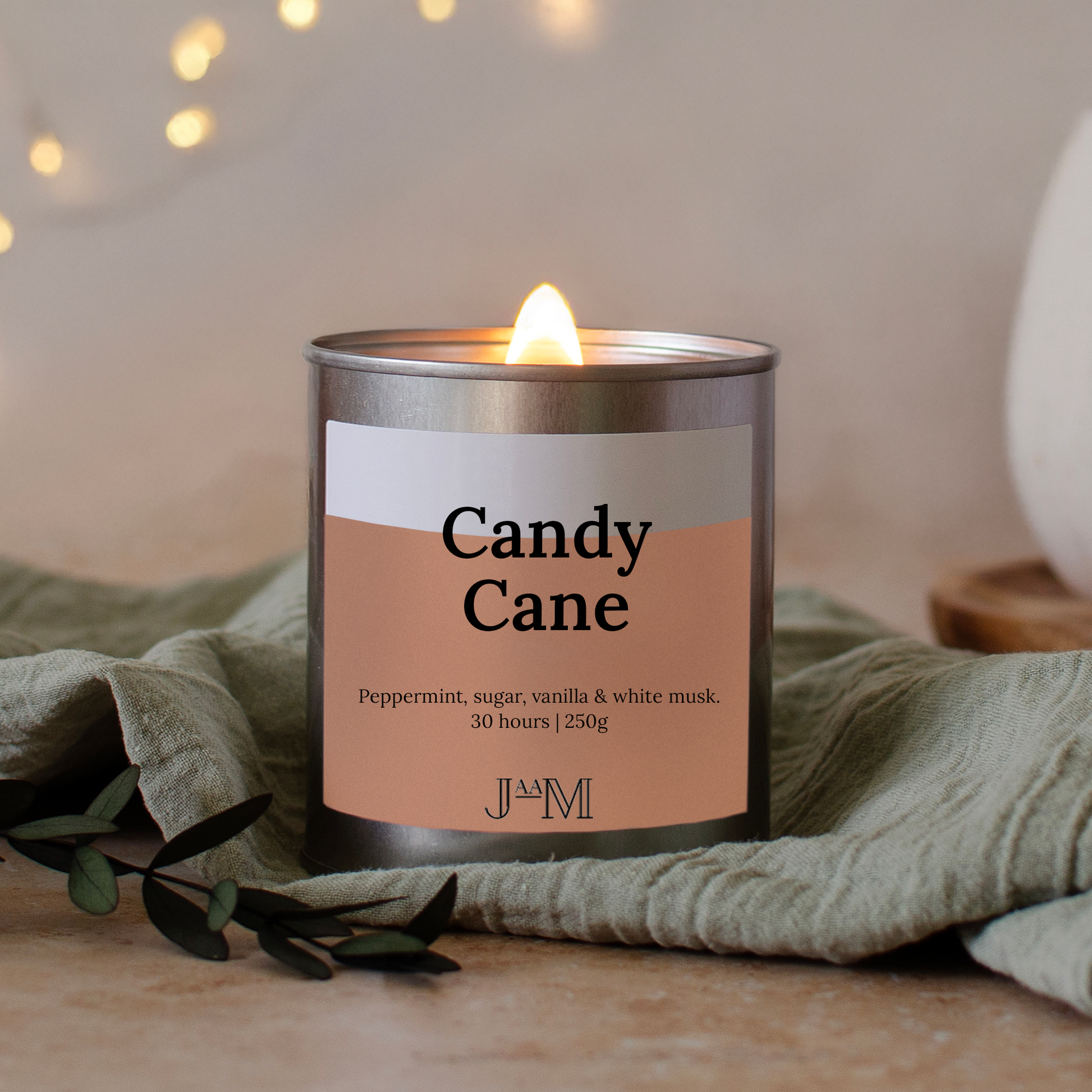 Candy Cane Wood Wick Candle - My Store