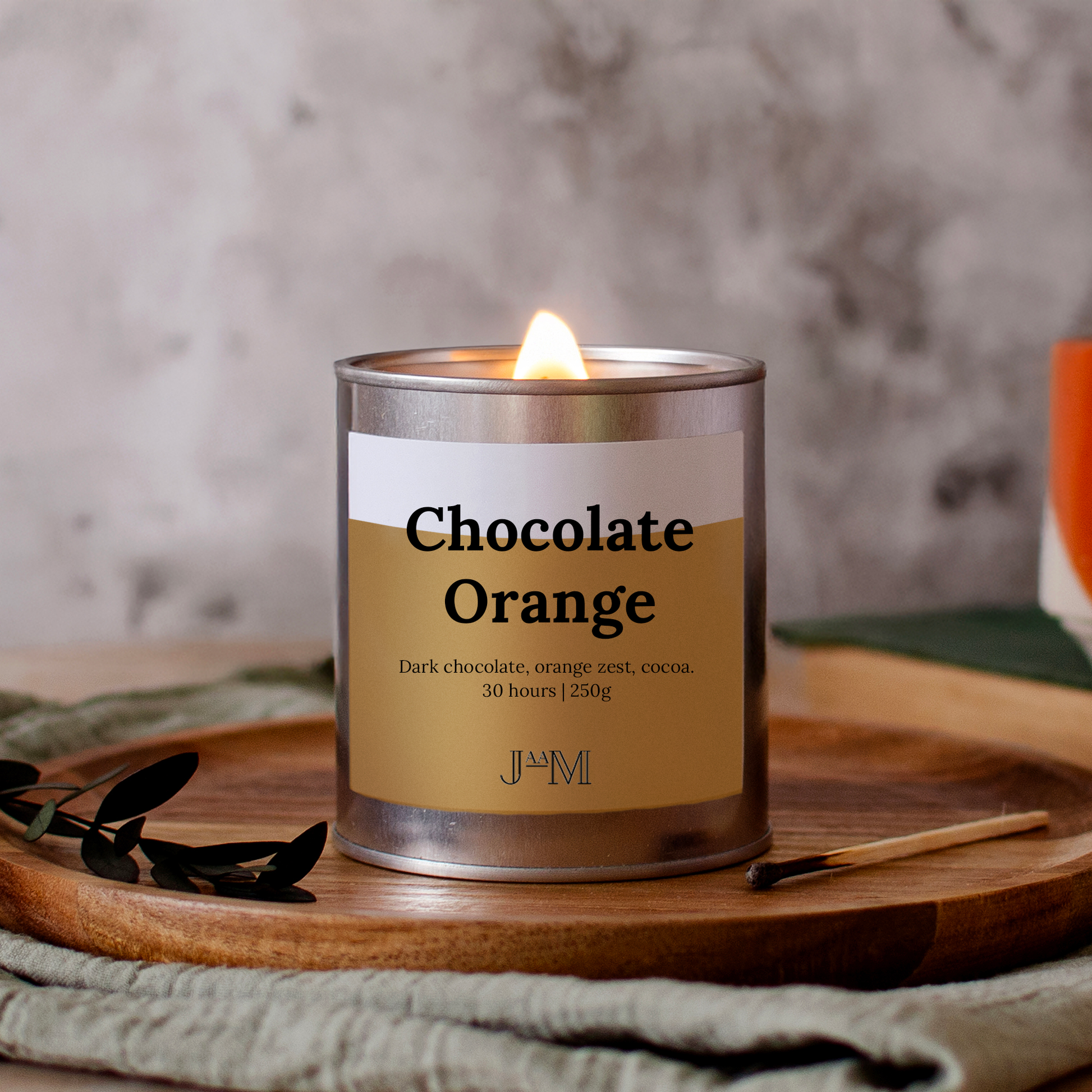 Chocolate Orange Wood Wick Candle - My Store