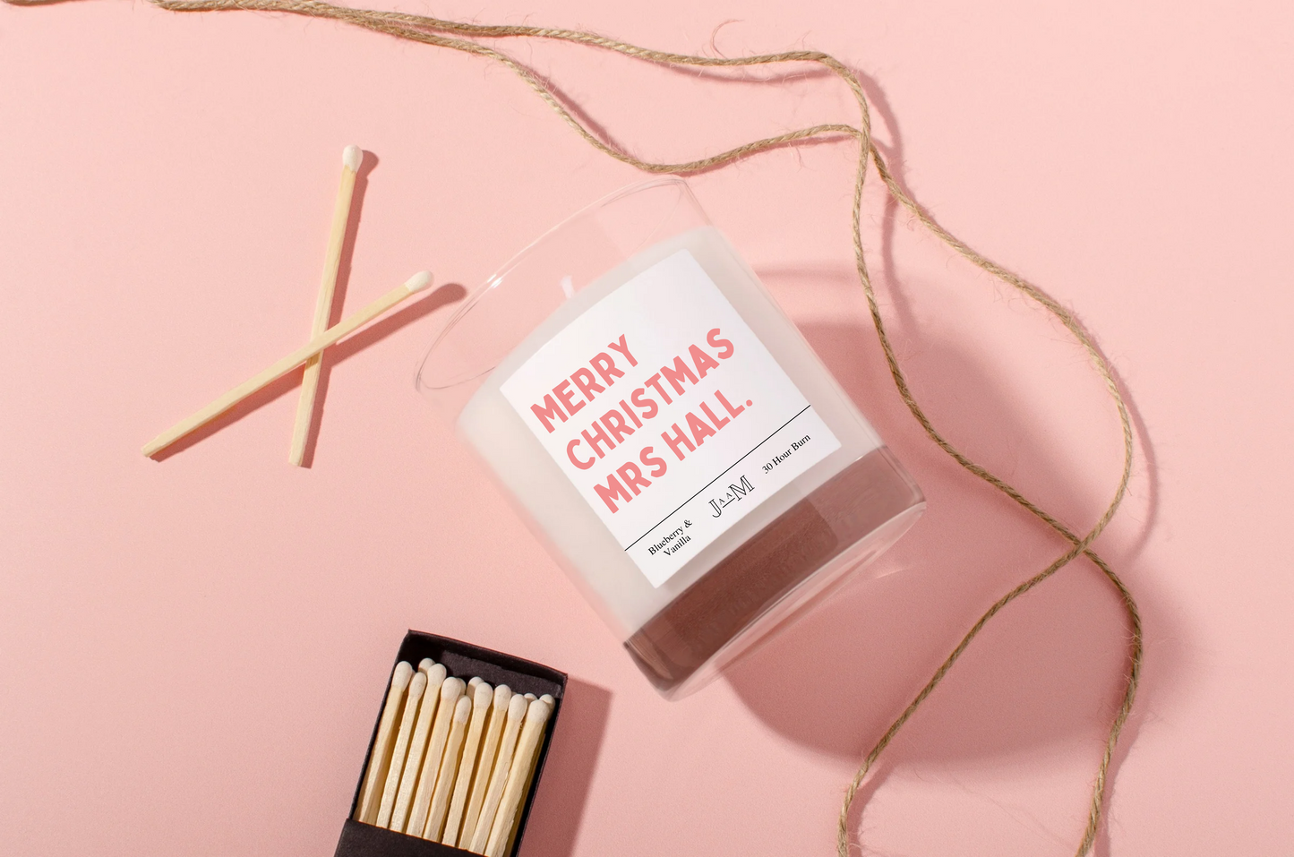 Personalised Teacher Merry Christmas Candle