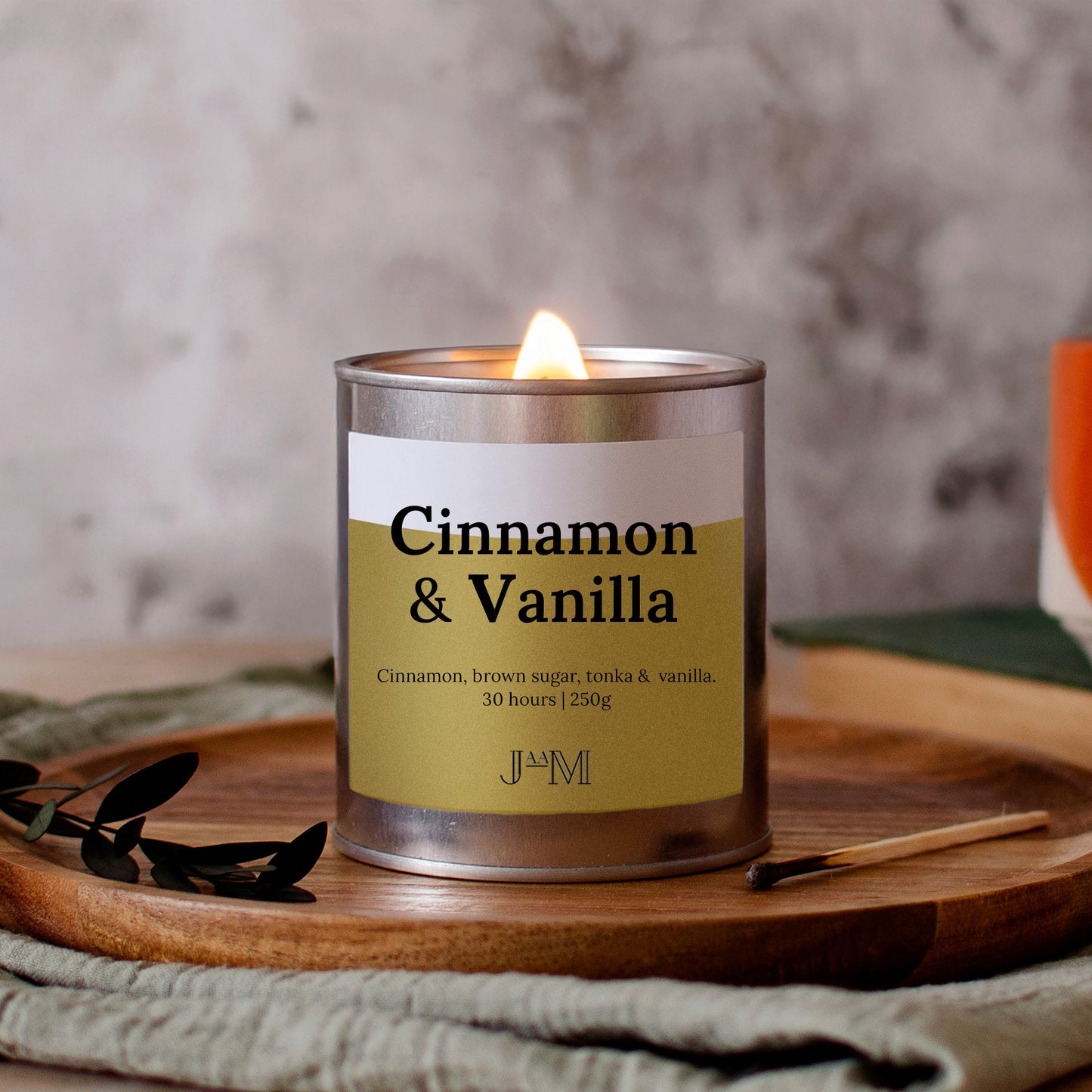 Cinnamon & Vanilla Wood Wick Candle