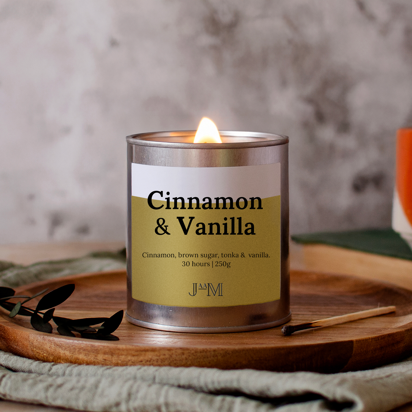 Cinnamon & Vanilla Wood Wick Candle - My Store