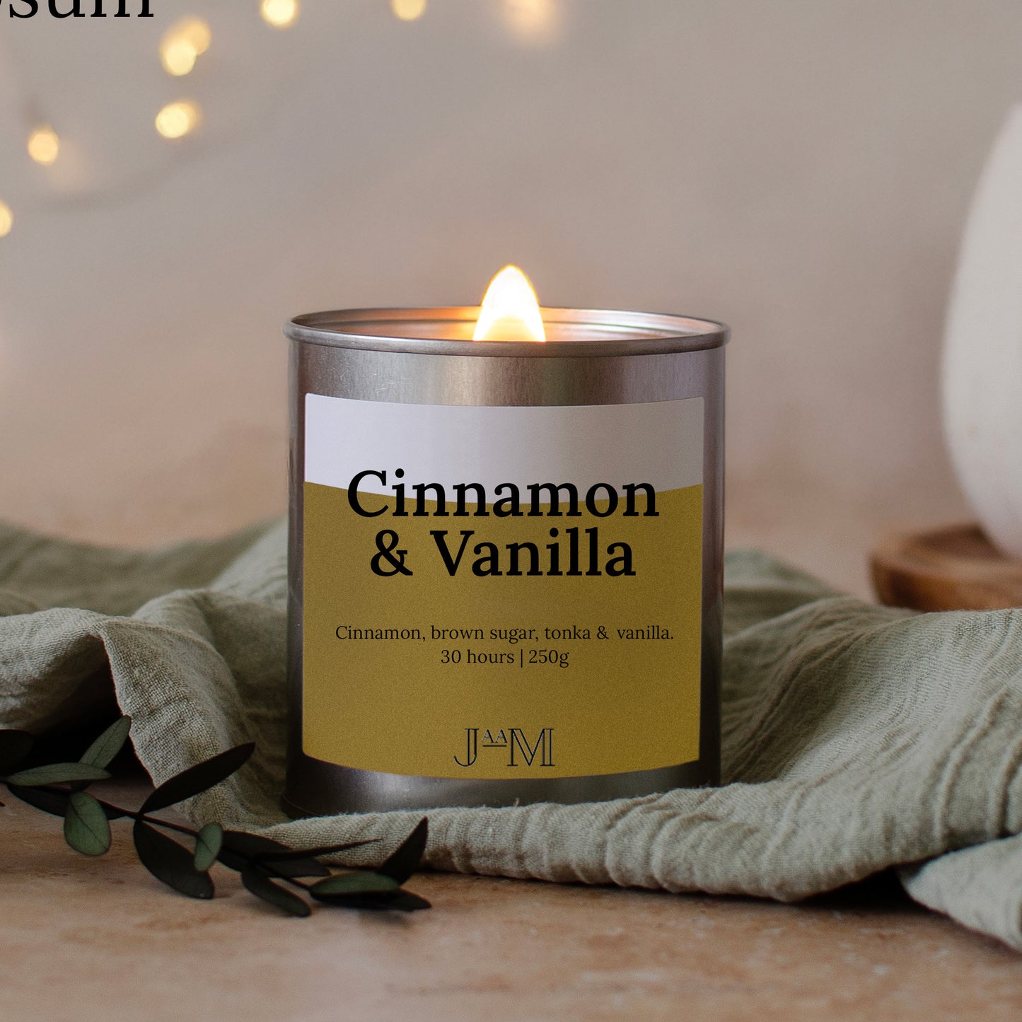 Cinnamon & Vanilla Wood Wick Candle