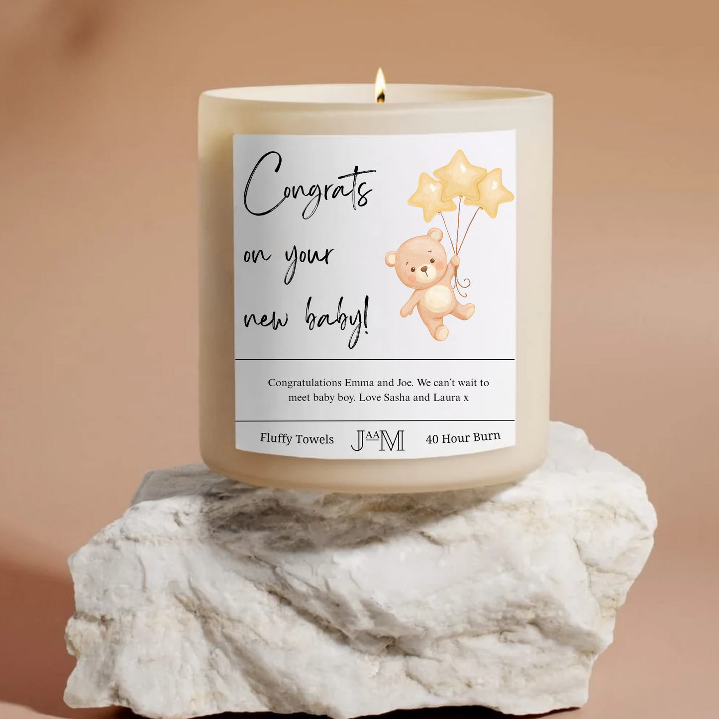Personalised Congrats On Your New Baby Candle