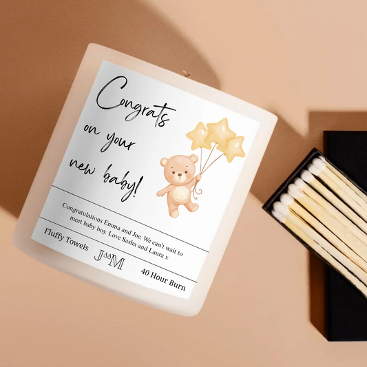 Personalised Congrats On Your New Baby Candle
