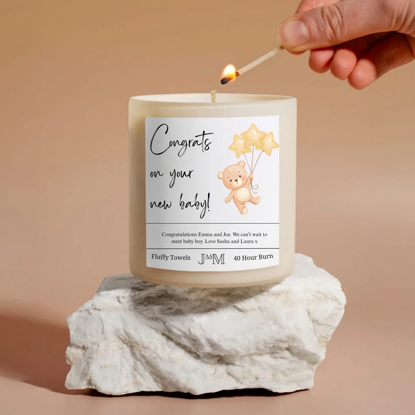 Personalised Congrats On Your New Baby Candle