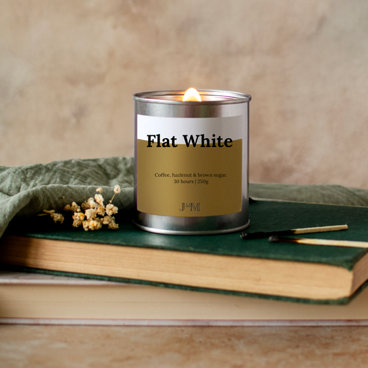 Flat White Wood Wick Candle