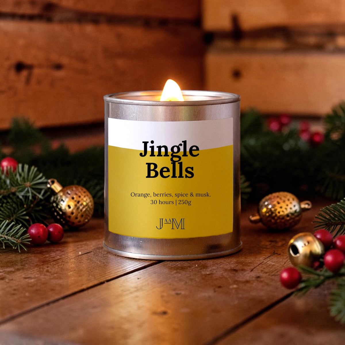Jingle Bells Wood Wick Candle - My Store