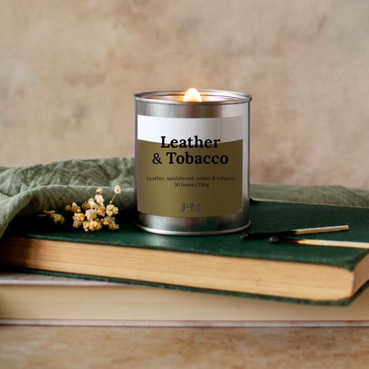Leather & Tobacco Wood Wick Candle