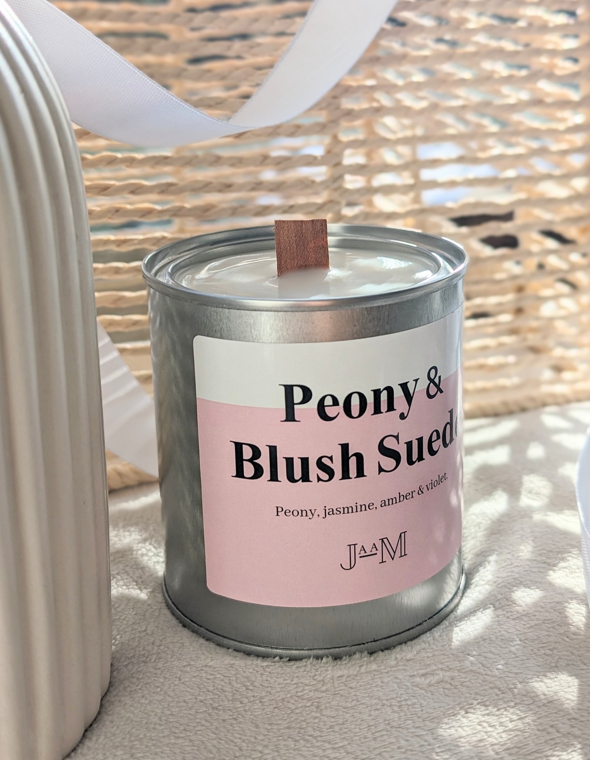 Peony & Blush Suede wood wick candle. - My Store