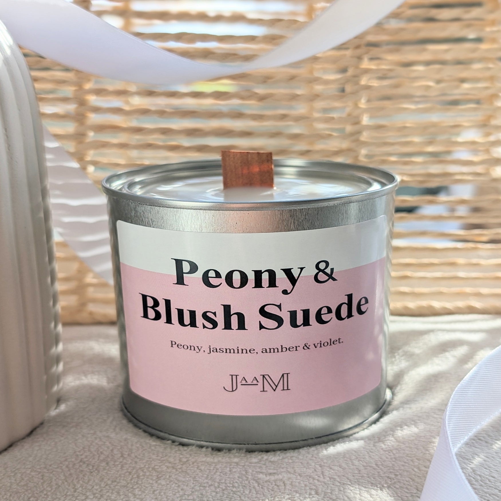 Peony & Blush Suede wood wick candle. - My Store