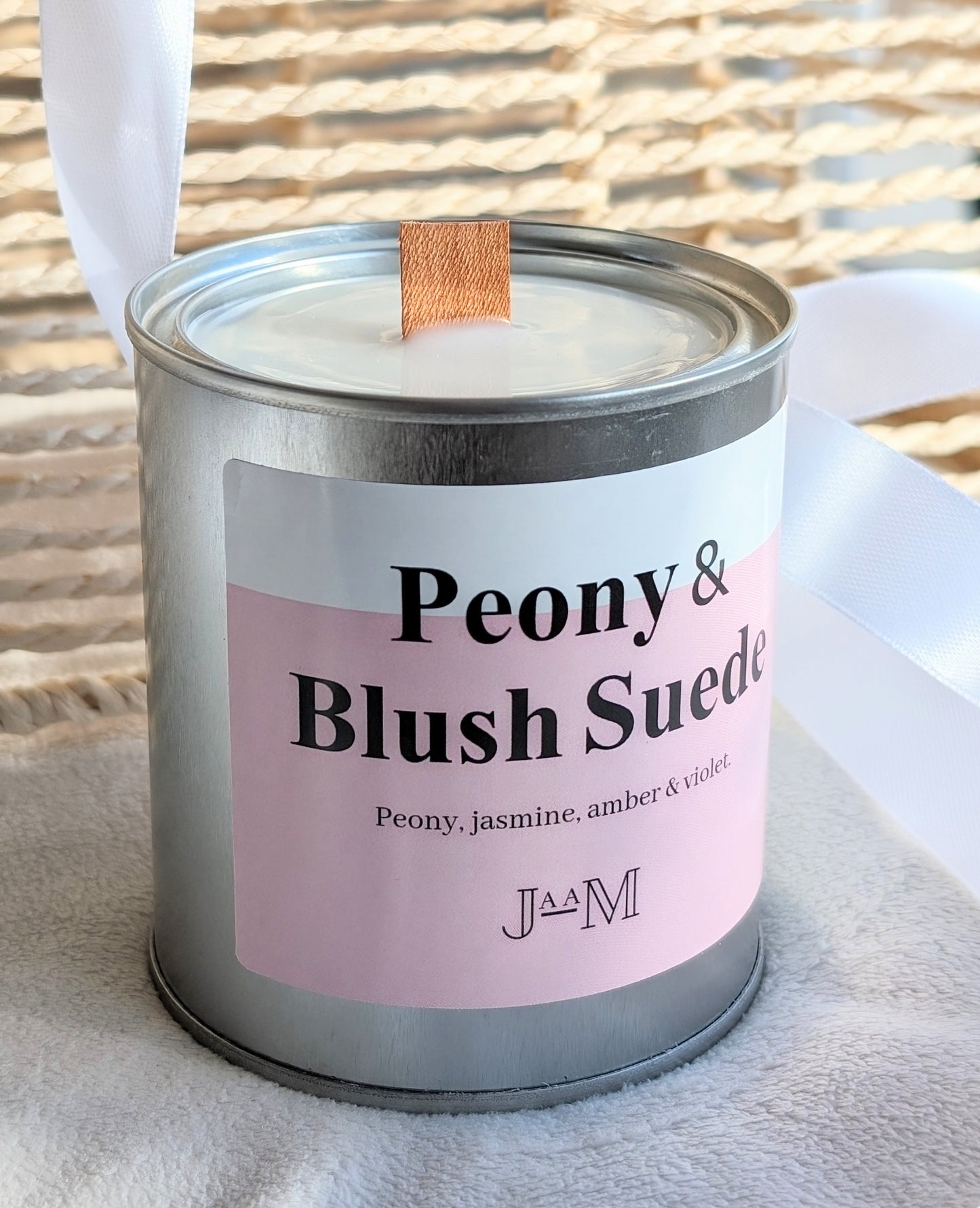 Peony & Blush Suede wood wick candle. - My Store