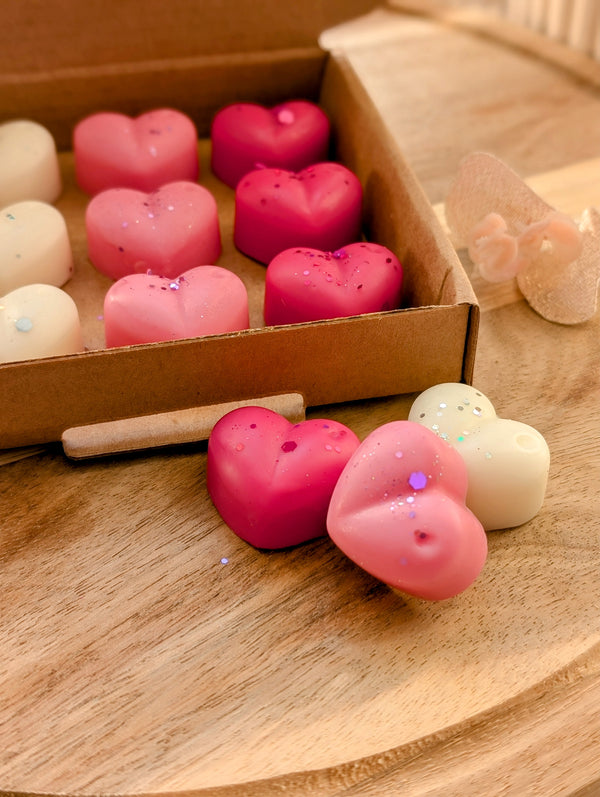 Pink Heart Wax Melts. Wax Melt Selection Box.