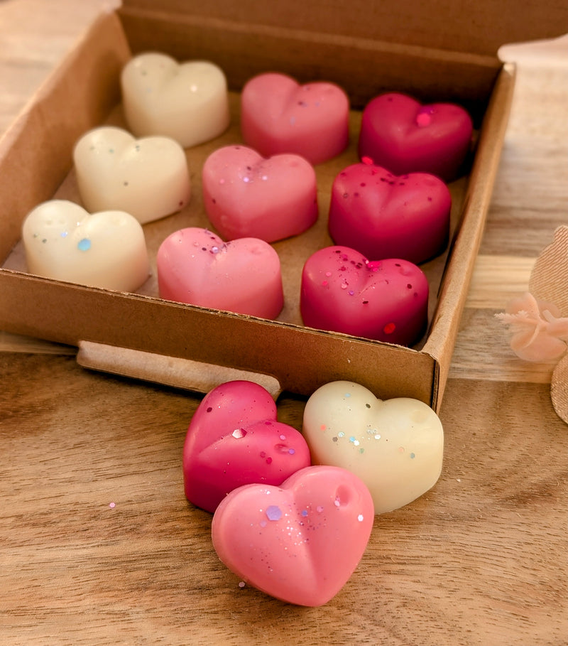 Pink Heart Wax Melts. Wax Melt Selection Box.