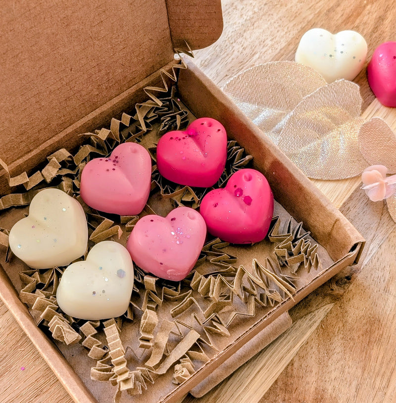 Pink Heart Wax Melts. Wax Melt Selection Box.