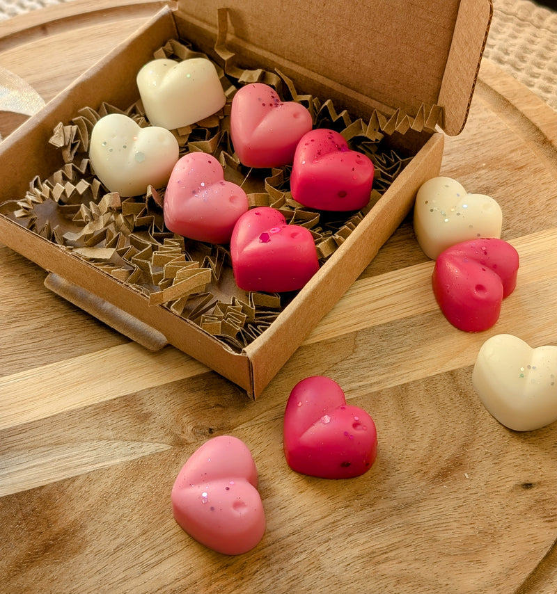 Pink Heart Wax Melts. Wax Melt Selection Box.