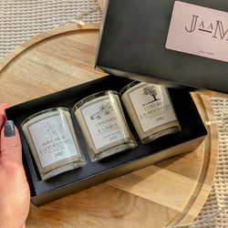 Cosy Candle Trio Gift Set. Trio Gift Box.