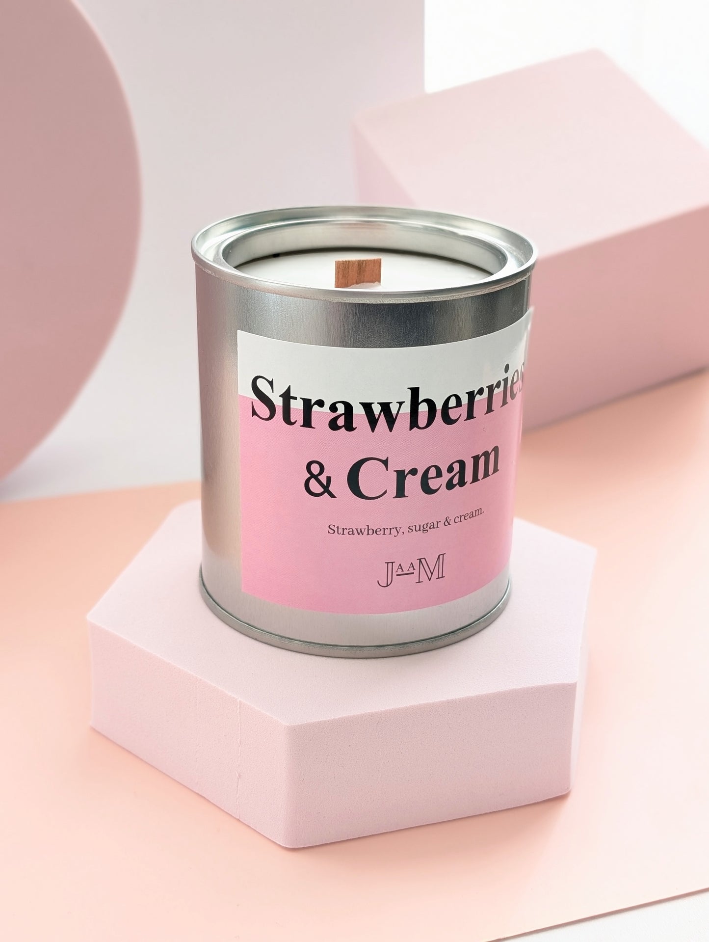 Strawberry & Cream Wood Wick Candle