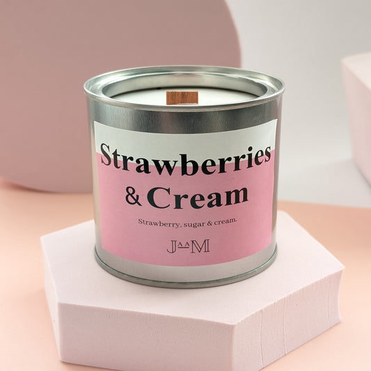 Strawberry & Cream Wood Wick Candle