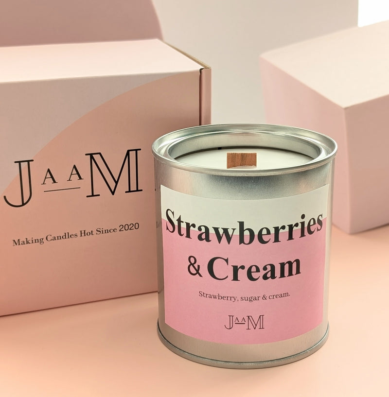 Strawberry & Cream Wood Wick Candle
