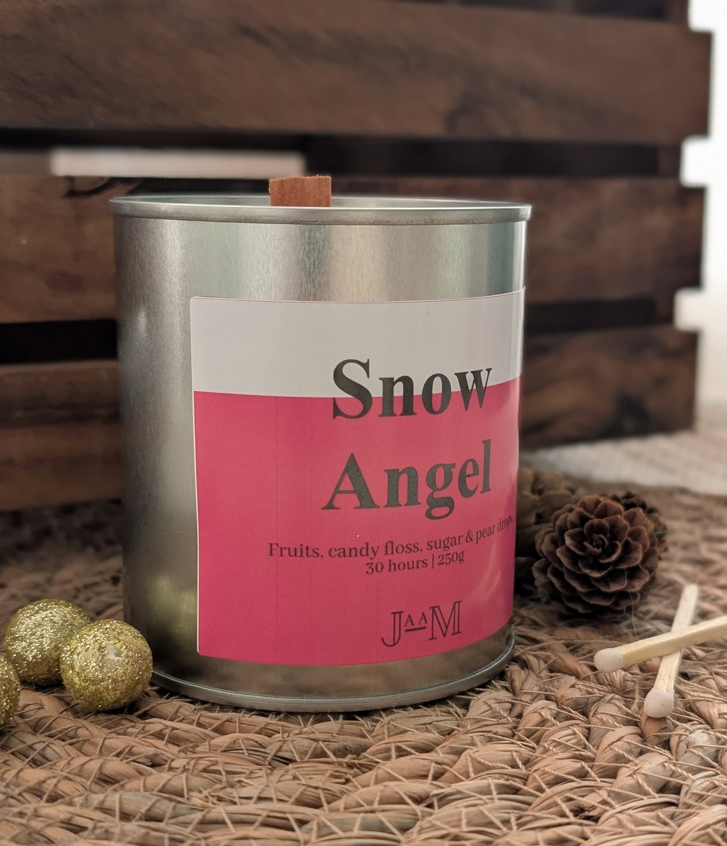 Snow Angel Wood Wick Candle