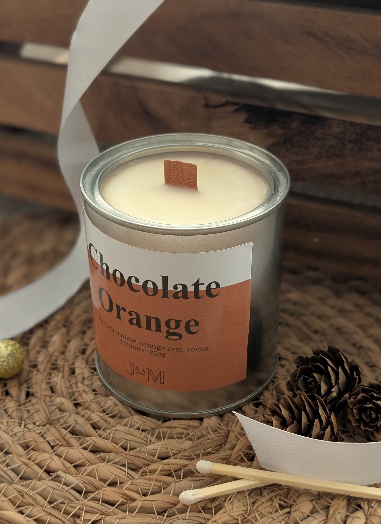Chocolate Orange Wood Wick Candle