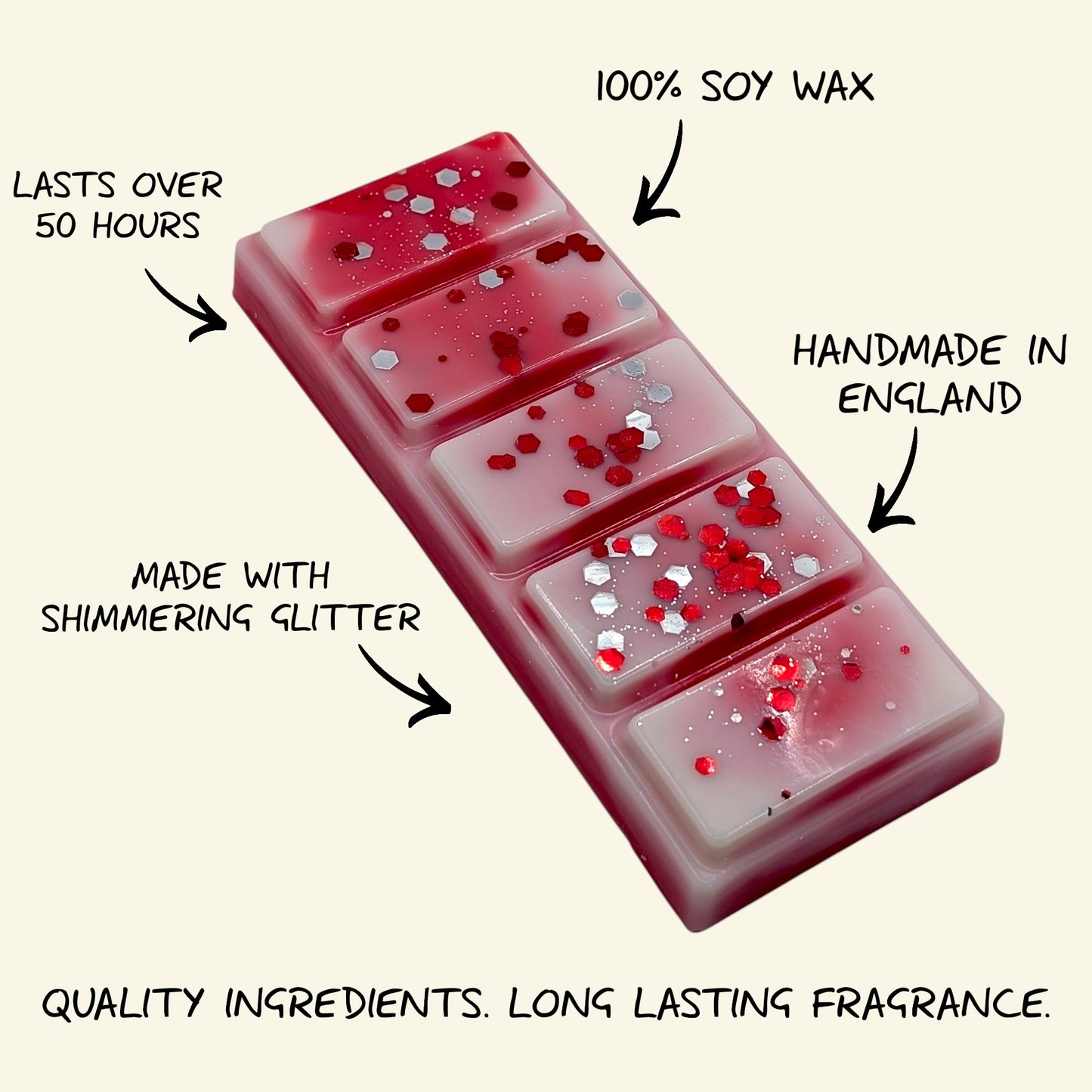 Soft Rose & Jojoba Wax Melt Snap Bar